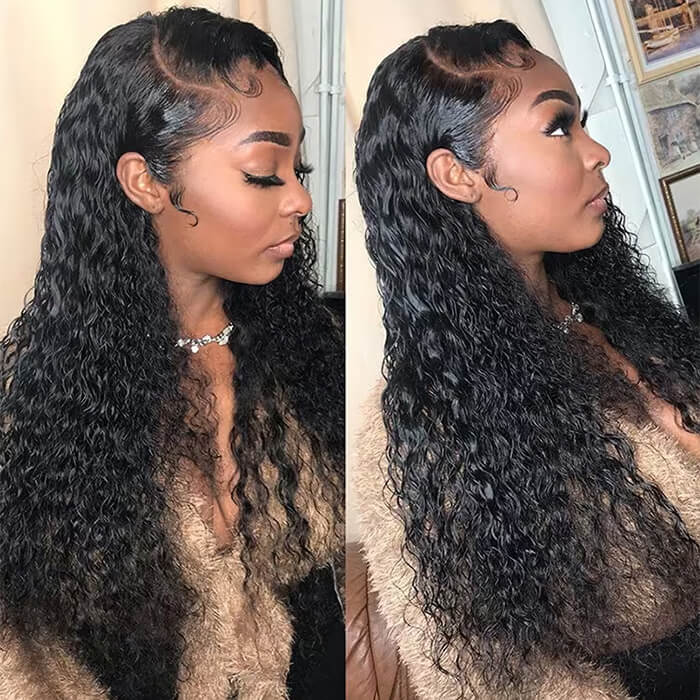 Water Wave HD Invisible Lace Front Human Hair Wigs with Natural Looking Hairline