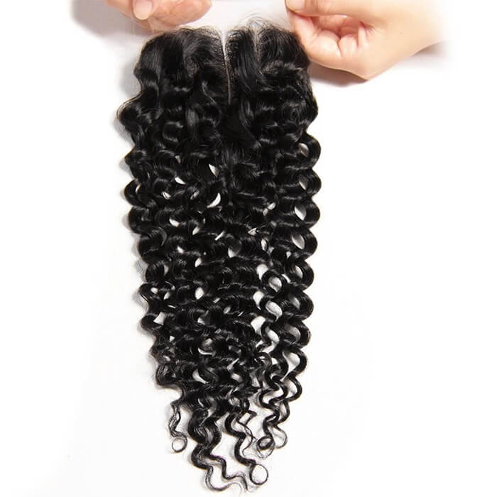 Malaysian 100% Curly Virgin Hair 3 Bundles with 4*4 Lace Closure Human Hair Weave-Pizazz Hair