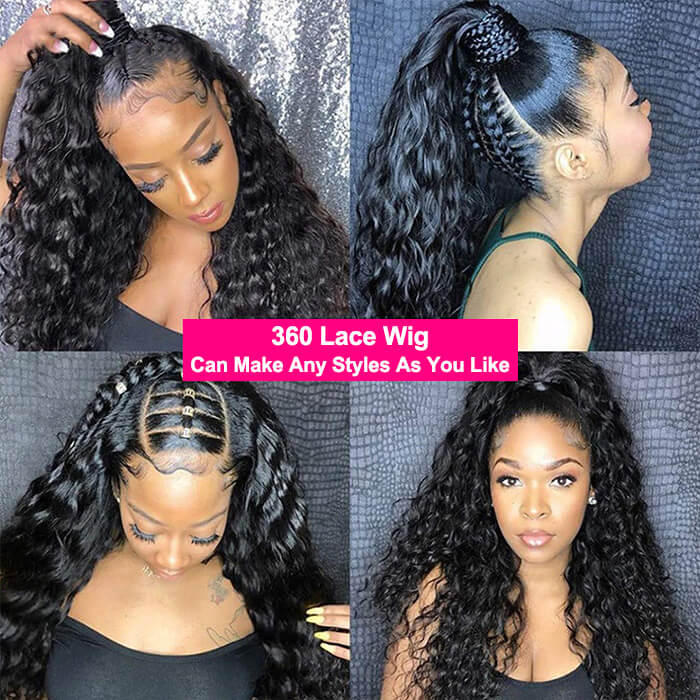 Deep Wave 360 Lace Frontal Wigs