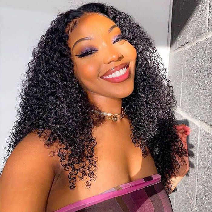 Full Jerry Curly Wig 4x4 HD Lace Closure Human Hair Wigs Beginner Friendly