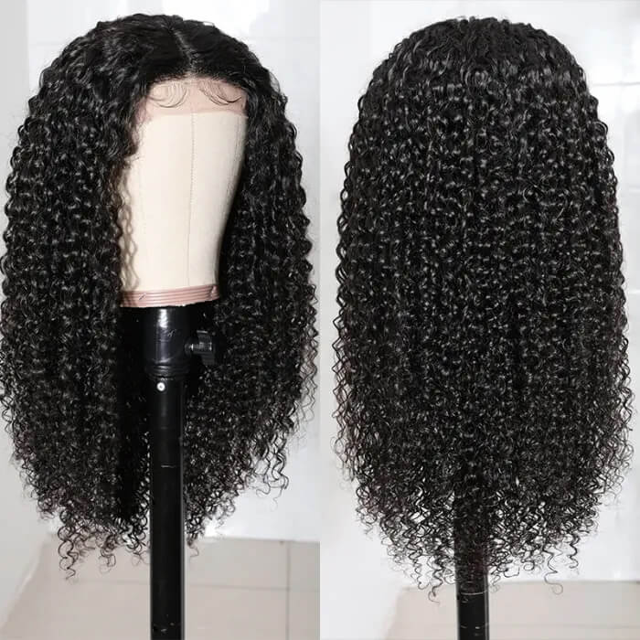 Full Jerry Curly Wig 4x4 HD Lace Closure Human Hair Wigs Beginner Friendly