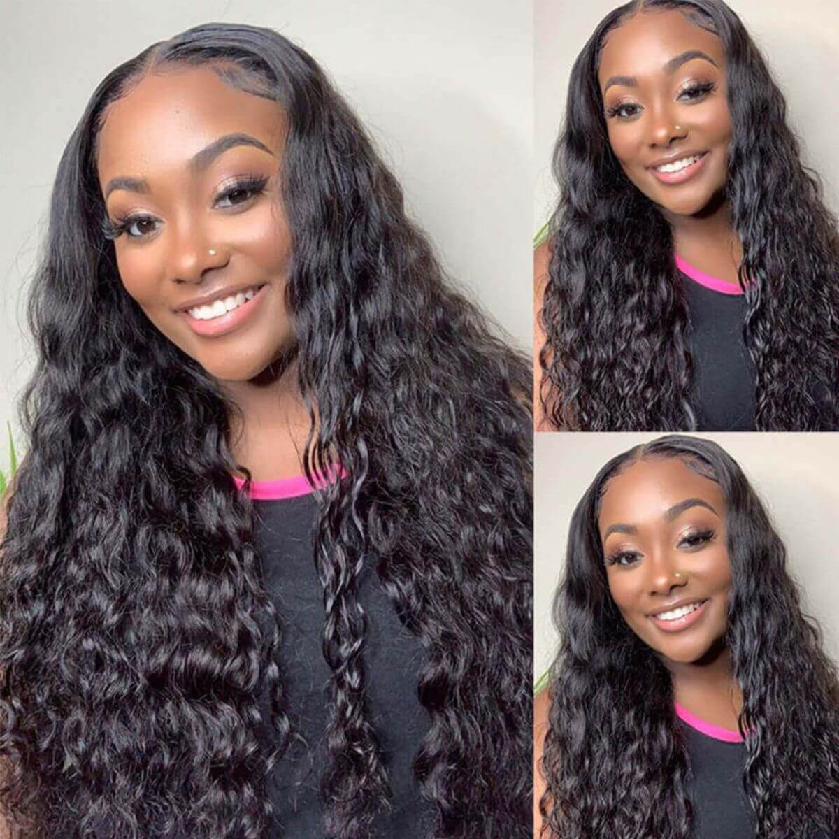 Water Wave Human Hair Wigs 5x5 Pre Plucked Wet and Wavy Lace Closure Wigs
