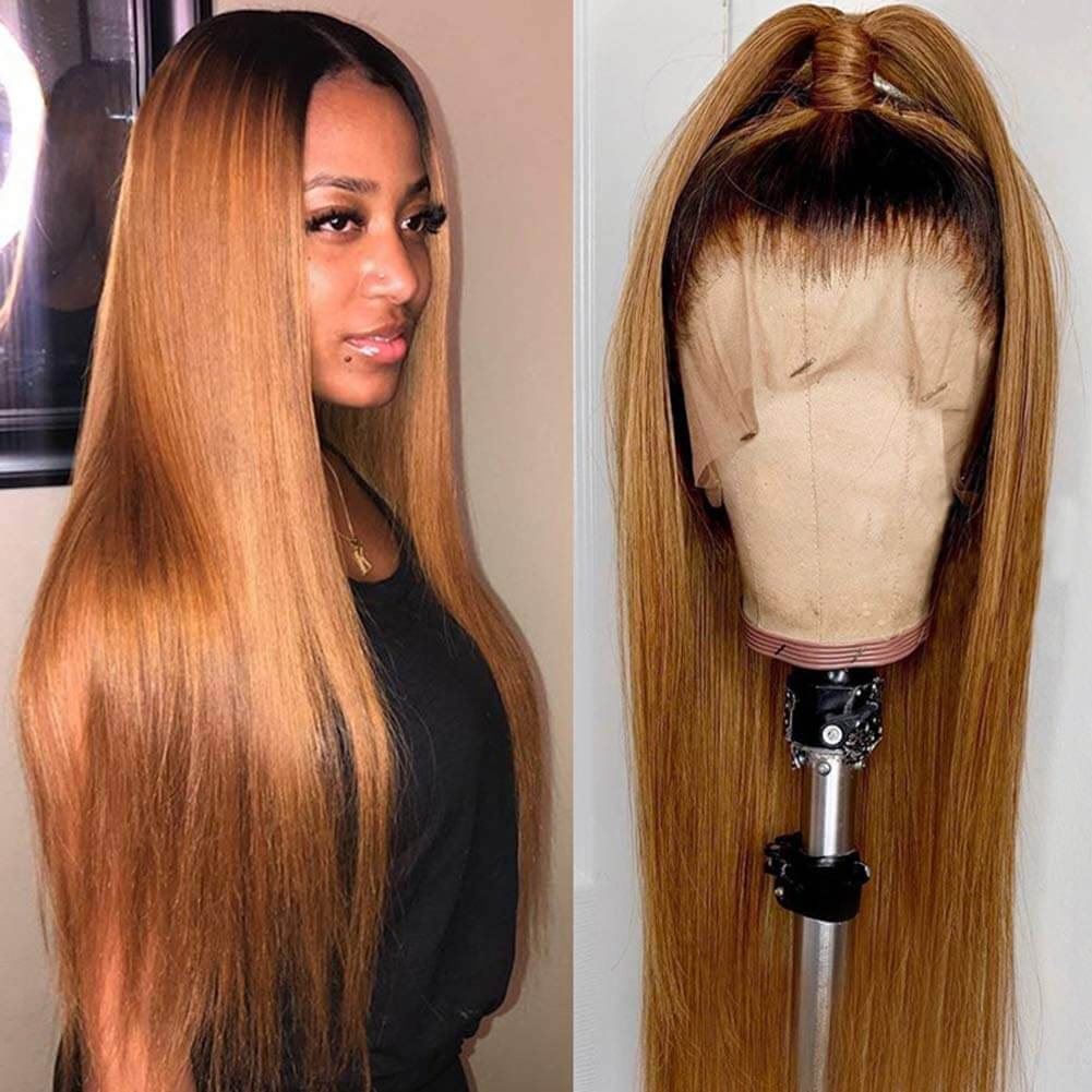 T1B/30 Ombre Body Wave/Straight/Curly Human Hair Wigs 13x4 HD Lace Front Wigs For Women-Pizazz Hair
