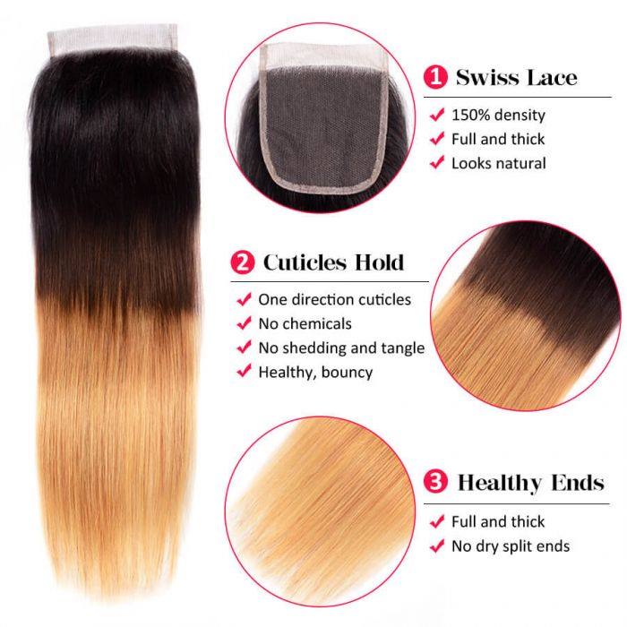 1B/4/27 Color Straight Human Hair