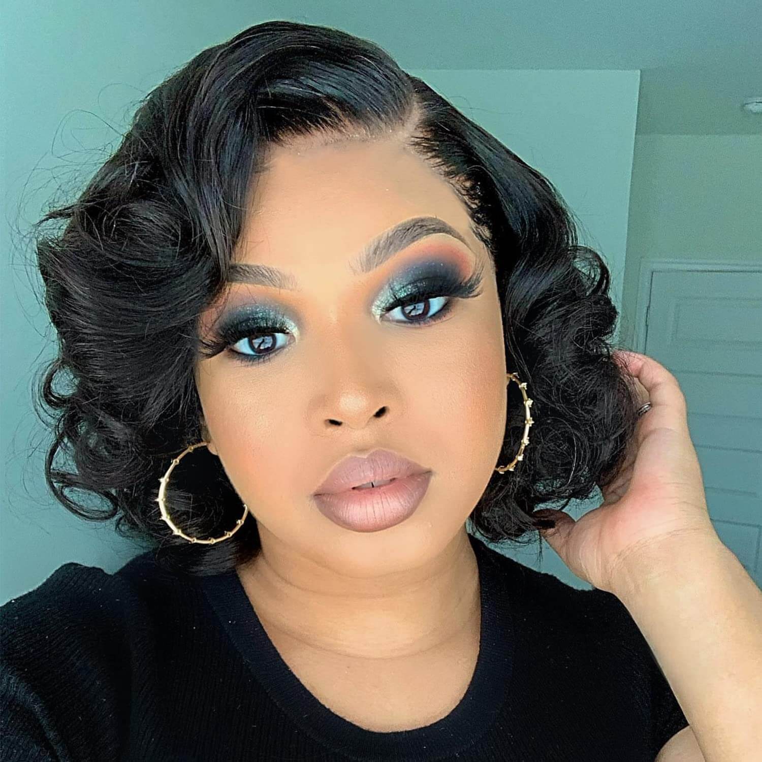 Pizazz Hair Body Wave Bob Wigs Human Hair Glueless Short Cut Body Wave