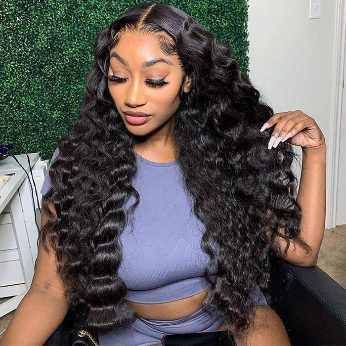 Loose Deep Wave 13x4/13x6/360 HD Invisible Lace Frontal Human Hair Wigs with Pre Plucked Hairline