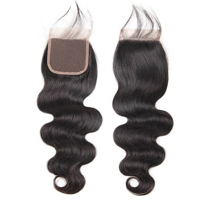 Body Wave 4x4 Lace Closure Pre Plucked With Baby Hair 100% Human Hair Extensions