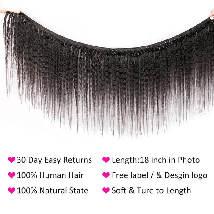 Wholesale Kinky Straight Remy Hair Weave 3 Bundles Virgin Human Hair Extensions
