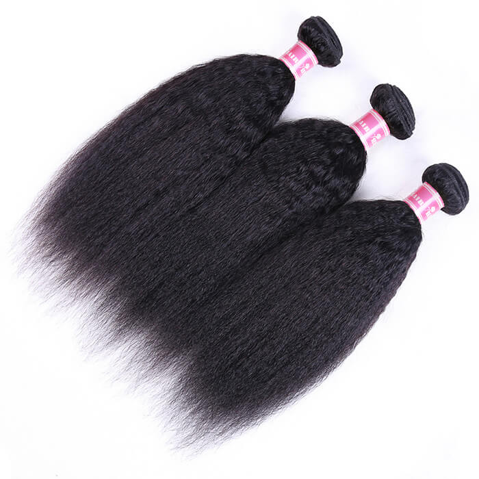Wholesale Kinky Straight Remy Hair Weave 3 Bundles Virgin Human Hair Extensions