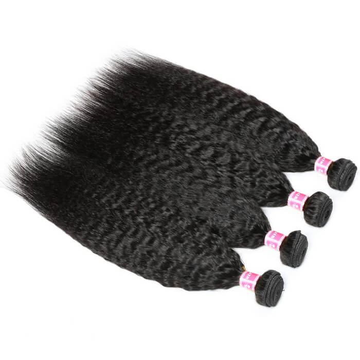 Wholesale Kinky Straight Remy Hair Weave 3 Bundles Virgin Human Hair Extensions