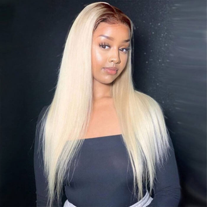 613 Blonde Wigs With Brown Roots #4/613 Ombre Color 13x4 HD Lace Front Wigs-Pizazz Hair