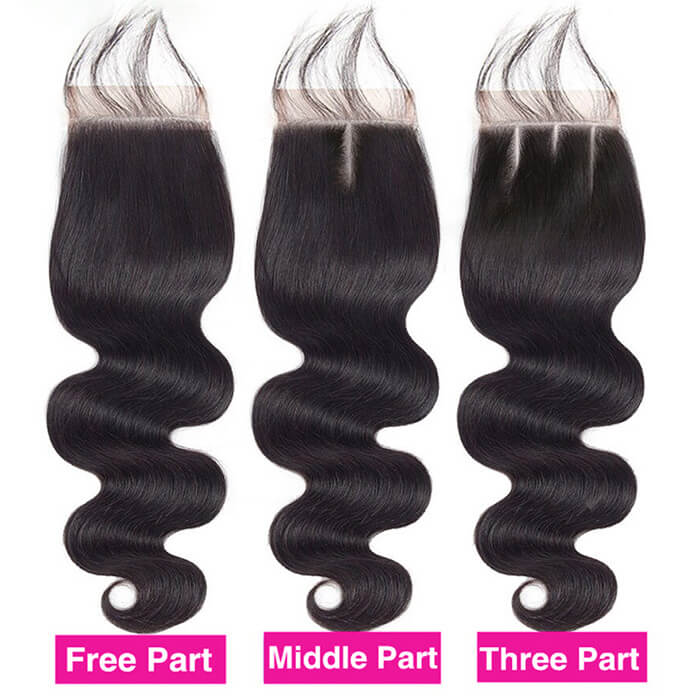 Body Wave 4x4 Lace Closure Pre Plucked With Baby Hair 100% Human Hair Extensions