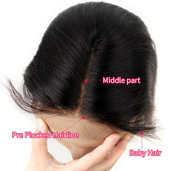 Body Wave 4x4 Lace Closure Middle Part 100% Human Virgin Hair Natural Color-Pizazz Hair
