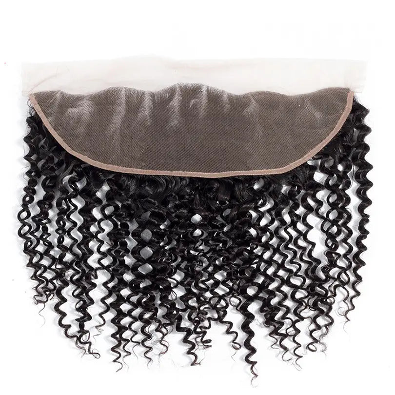 Curly 3 Bundles Virgin Human Hair Weft With 13x4 Frontal Closure