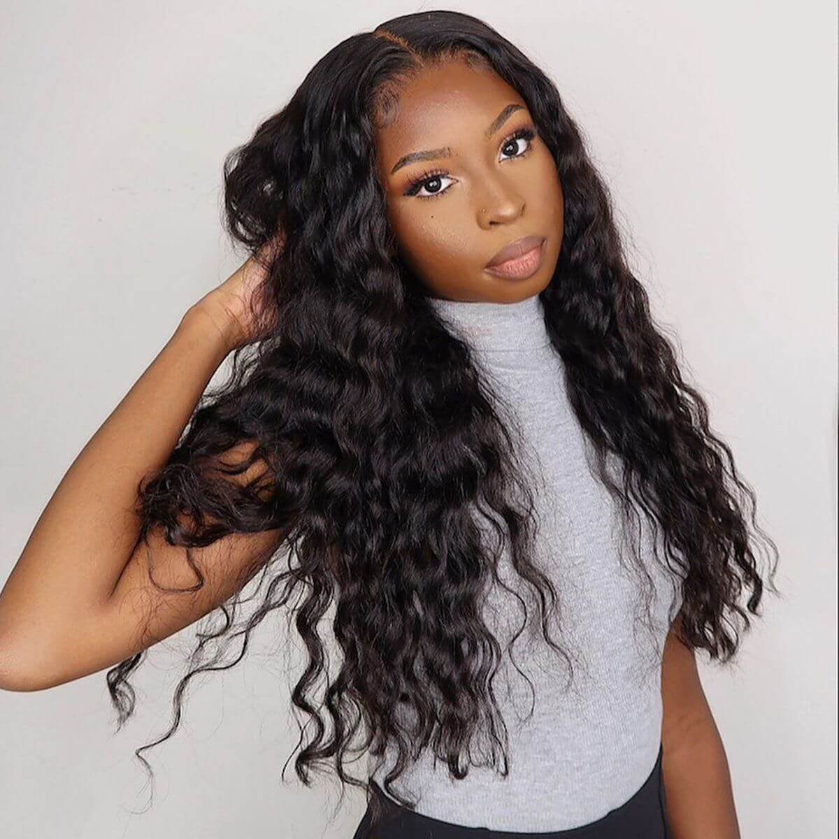 Water Wave Human Hair Wigs 5x5 Pre Plucked Wet and Wavy Lace Closure Wigs