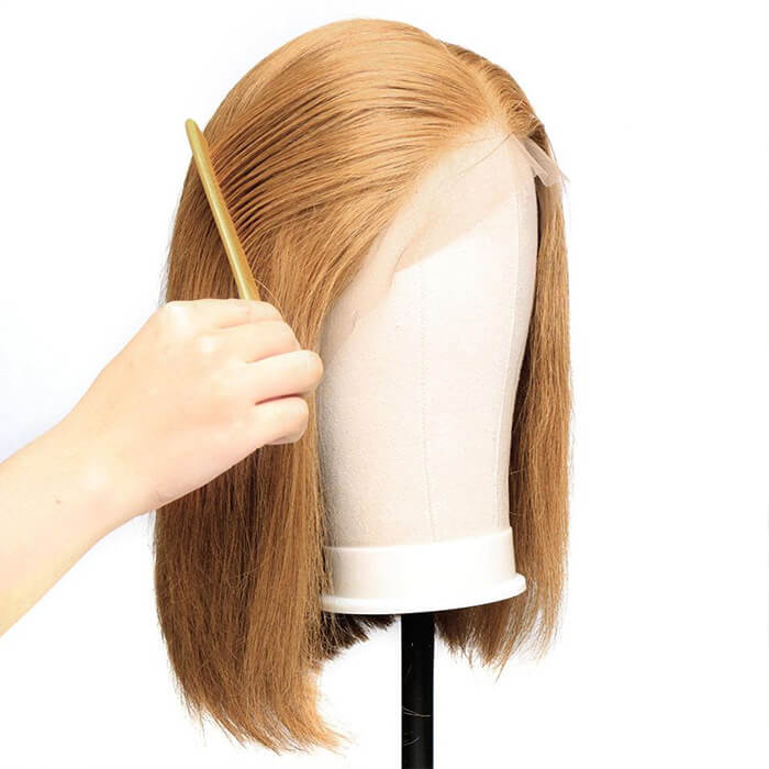 Honey Blonde Bob Wig #27 Color Straight Human Hair Bob Wigs