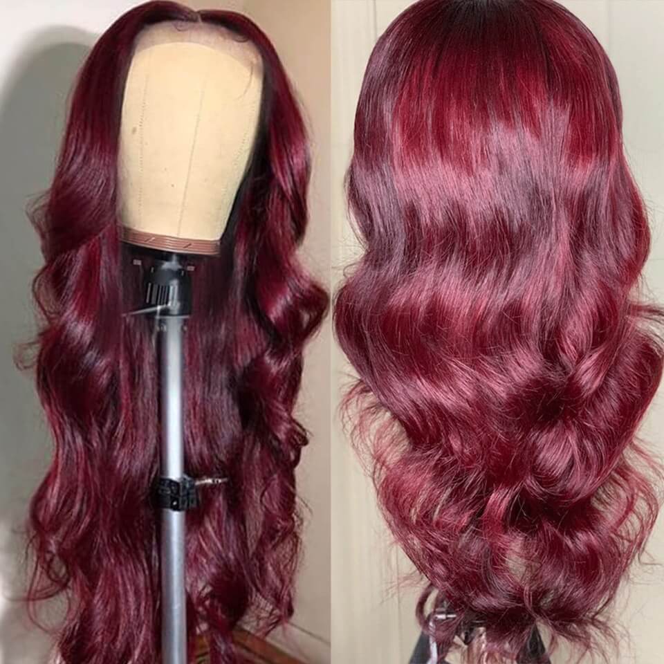 99j Burgundy Wig Body Wave 13x6 HD Lace Front Wigs Human Hair Wigs 150%-220% Density-Pizazz Hair