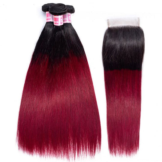 T1B/99j Ombre Straight Human Hair