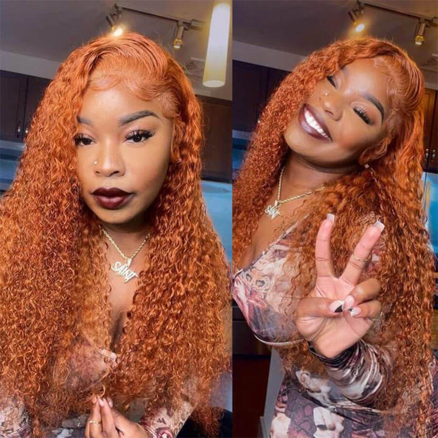 Ginger Lace Front Wigs Human Hair 13x4 HD Lace Wig with Pre-plucked Hairline