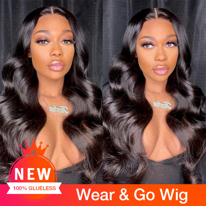 Body Wave Wear & Go Glueless Lace Closure Wig Pre Cut HD Lace with Natural Hairline Beginner Friendly