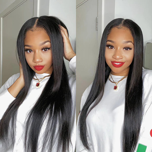 Affordable Thin Straight V Part Wig Human Hair Wigs Easy Install Wig
