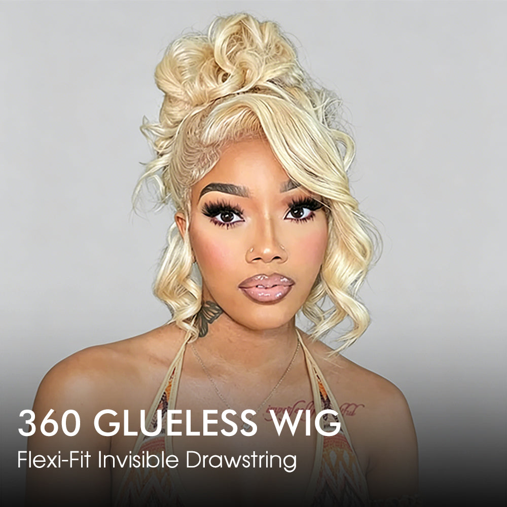 #613 Blonde Wigs Body Wave Invisi Strap 360 Transparent Lace Frontal Wig Pre Plucked Human Hair Wigs