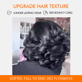 Glueless Loose Wave Bob Wig Human Hair C-Side Part 220% Density Undetectable HD Lace Front Short Wigs