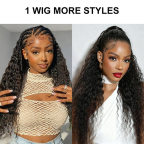 Pizazz Pull & Go Glueless Wig Deep Wave Ready To Go 13×6 HD Lace Human Hair Wig Put It On & Go