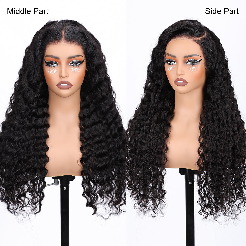 Pizazz Pull & Go Glueless Wig Deep Wave Ready To Go 13×6 HD Lace Human Hair Wig Put It On & Go