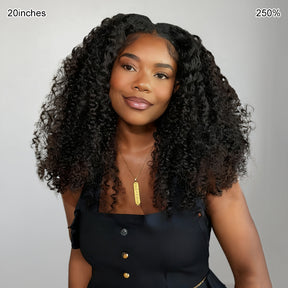 Pizazz Hair 250% Density Full Kinky Curly HD Lace Front Wigs Pre bleached Human Hair Wigs