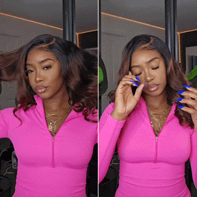 Pizazz 8X5 Glueless Chestnut Brown Ombre T1b/4 Lace Front  Wig Human Hair Pre Plucked Pre Bleached 250 Density Lace Front Wigs (18Inch)