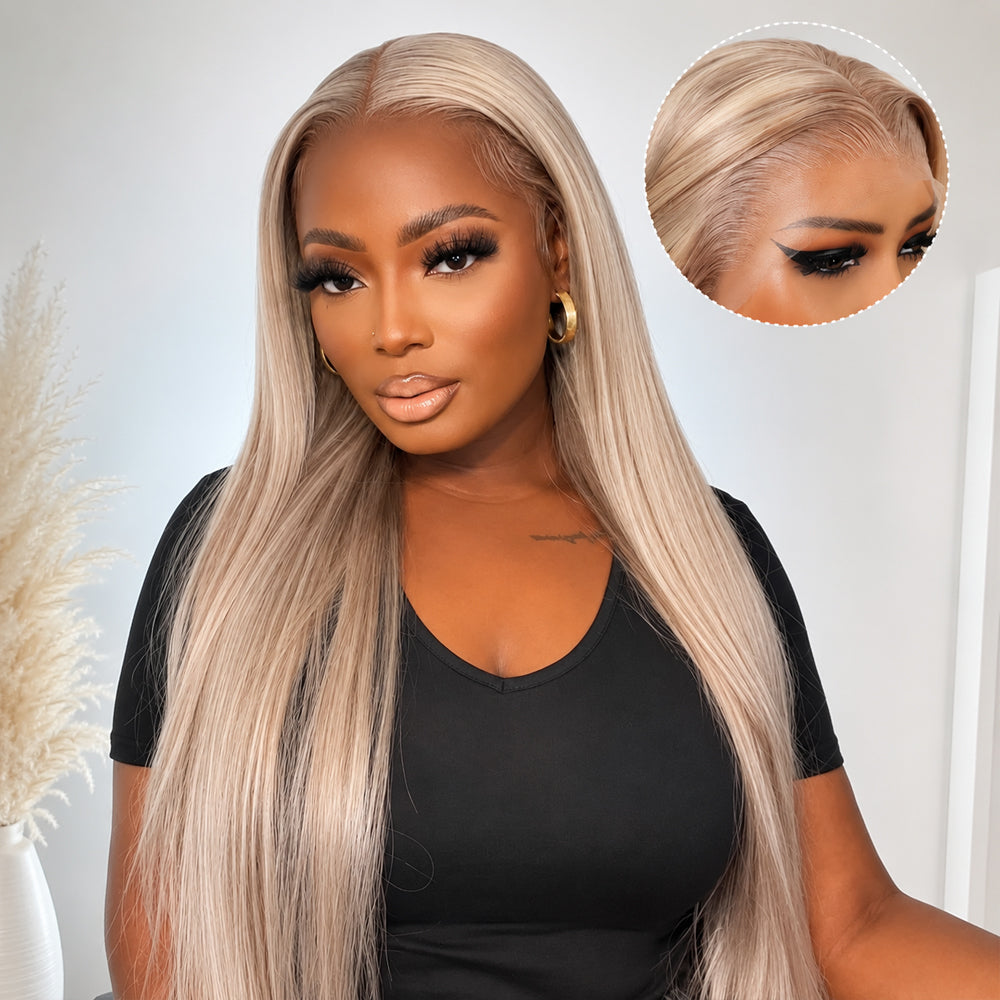 P18/613 Highlights Wig Straight HD Lace Front 13x6 Glueless Pre Plucked Natural Hairline