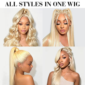 #613 Blonde Wigs Body Wave Invisi Strap 360 Transparent Lace Frontal Wig Pre Plucked Human Hair Wigs
