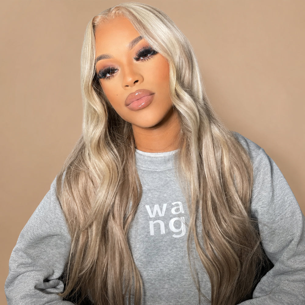 P18/613 Highlights Wig Straight HD Lace Front 13x6 Glueless Pre Plucked Natural Hairline