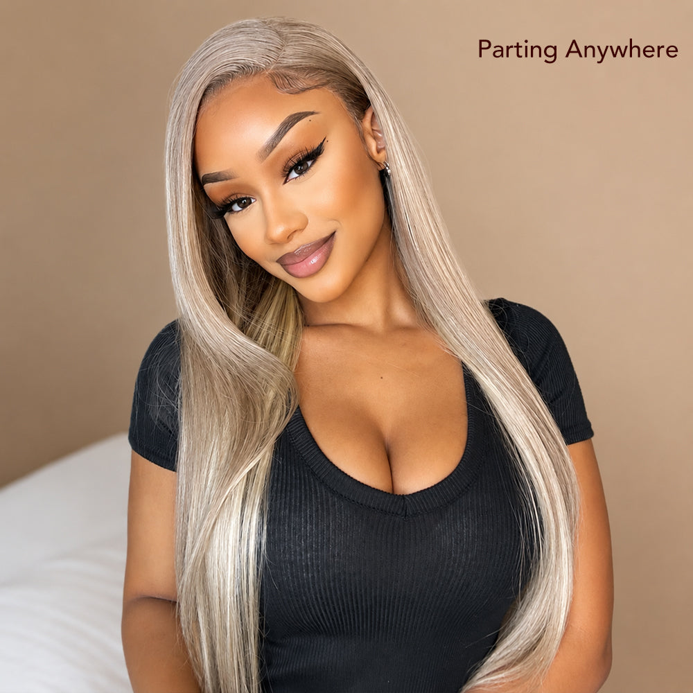 P18/613 Highlights Wig Straight HD Lace Front 13x6 Glueless Pre Plucked Natural Hairline