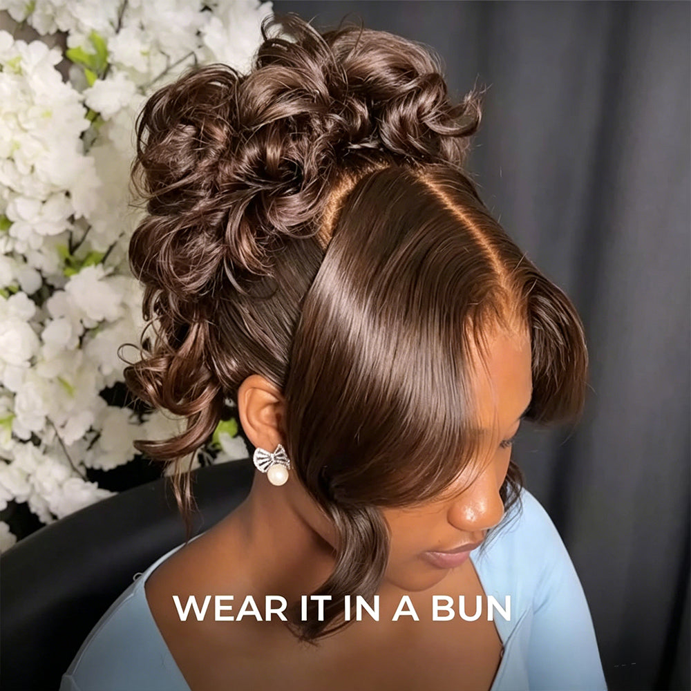 Face Framing Pre-Layered 360 Lace Frontal 4# Chocolate Brown Body Wave Lace Front Wig