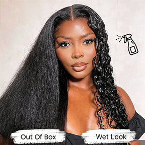 Wet and Wavy 2-in-1 Straight to Water Wave 13x6 Full HD Lace Frontal Glueless 100% Human Hair Wigs Pre Everything