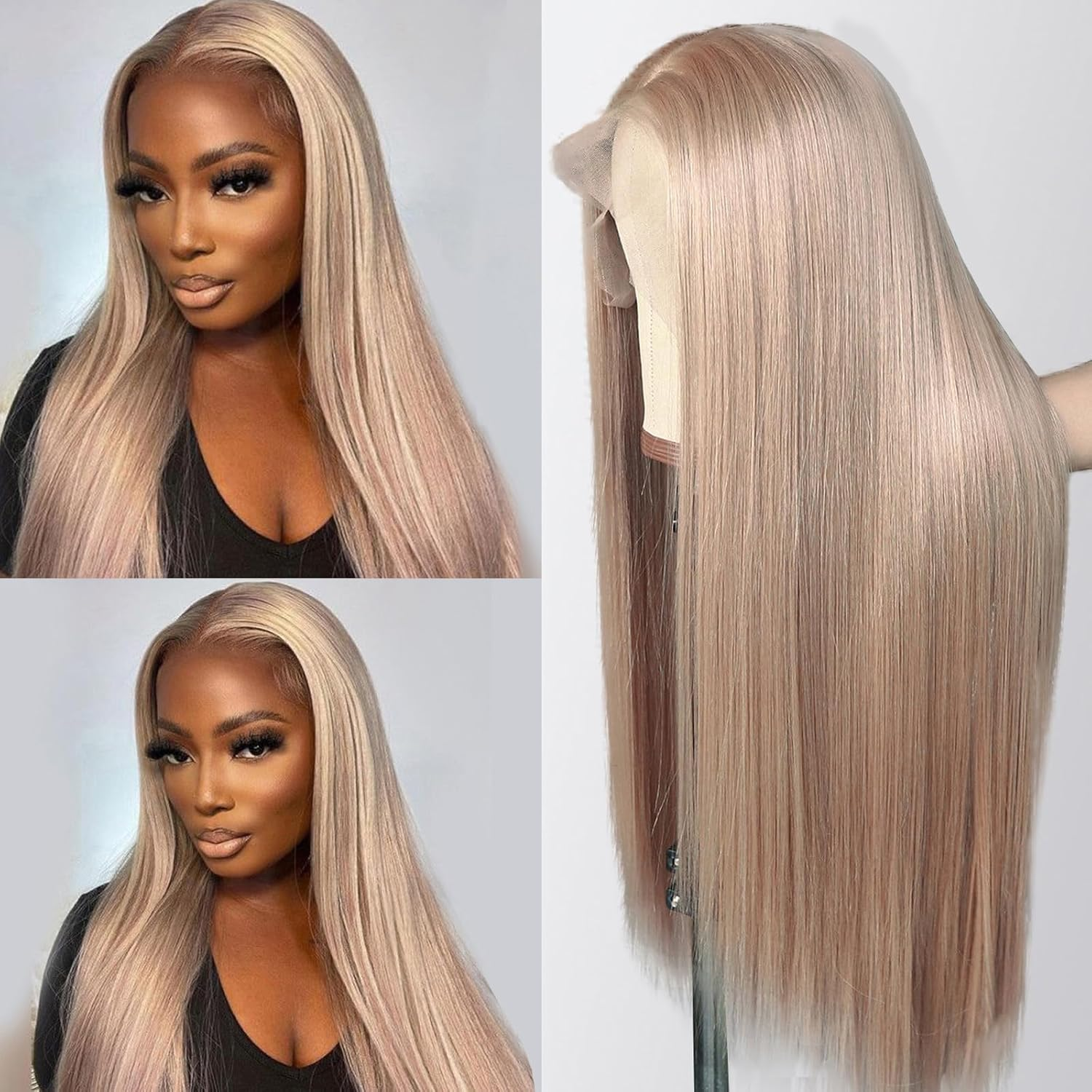 Pizazz Hair Ash Blonde 18# Straight Hair 13x4 Lace Front Wigs Skin Melt Lace Wigs