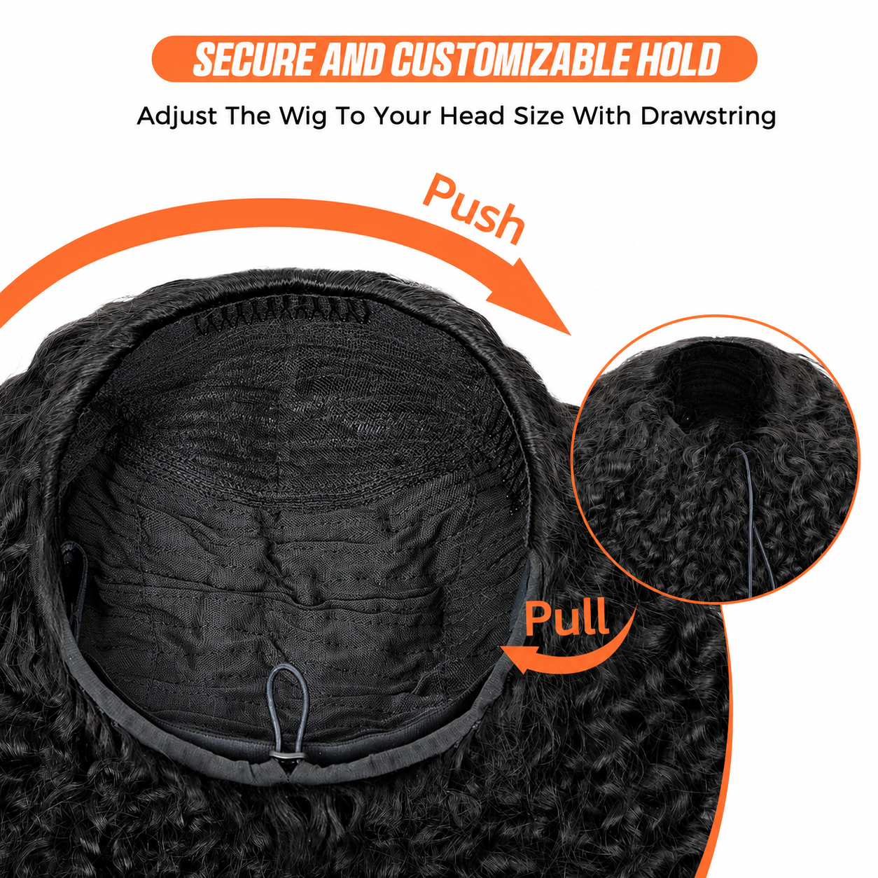 3 In 1 Half Wig | Highlight Brown Jerry Curly No Glue Needed Install Filp Over Half Wig With Adjustable Drawstring