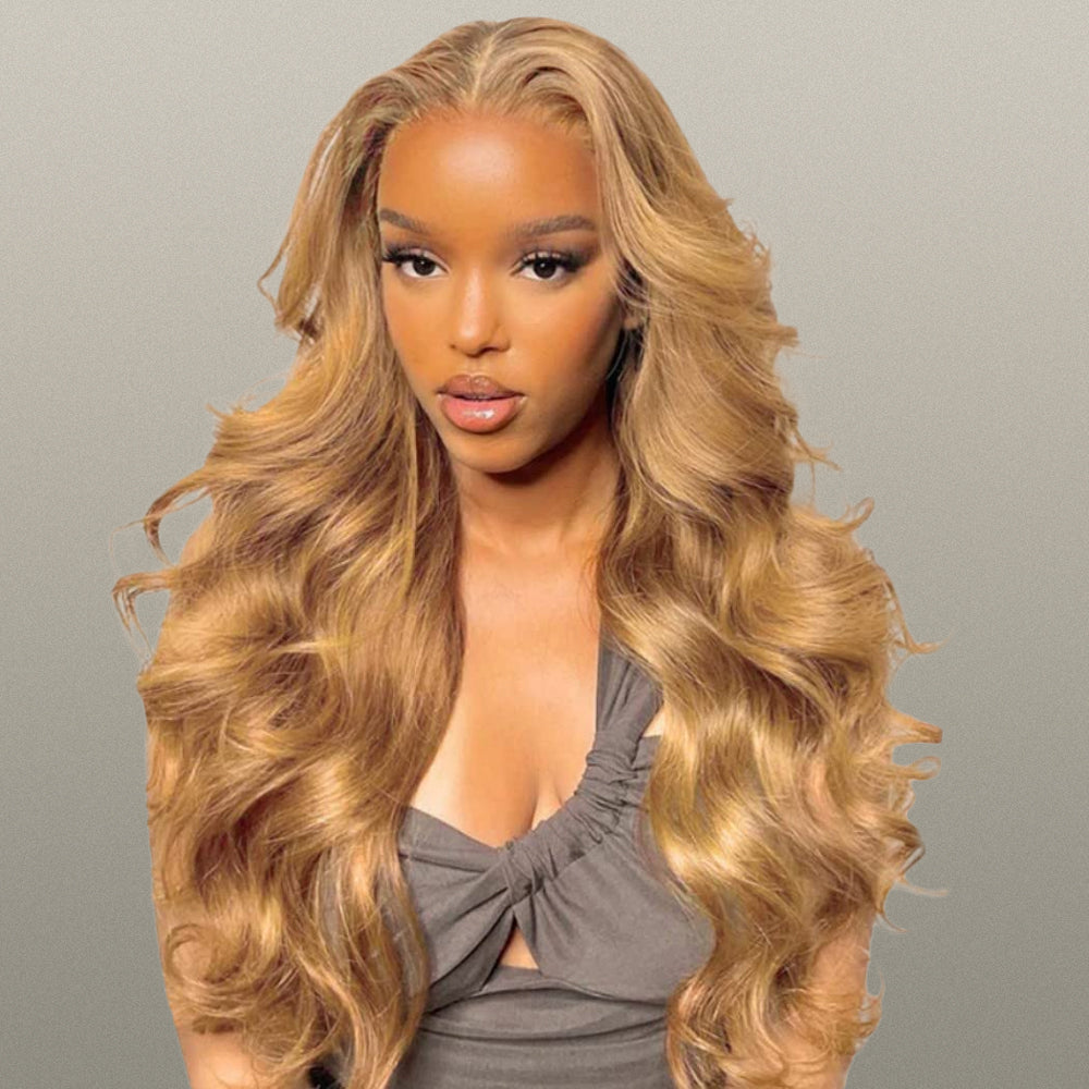 Pizazz 13x6 Honey Blonde Lace Front Wig 27# Colored Lace Front Wigs For Women Pre Plucked