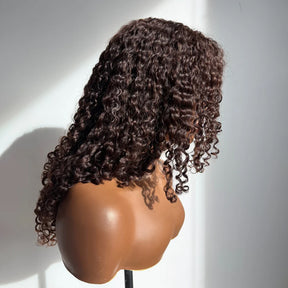 Glueless 13x4 Kinky Curly Wig With Curtain Bangs Face Framing