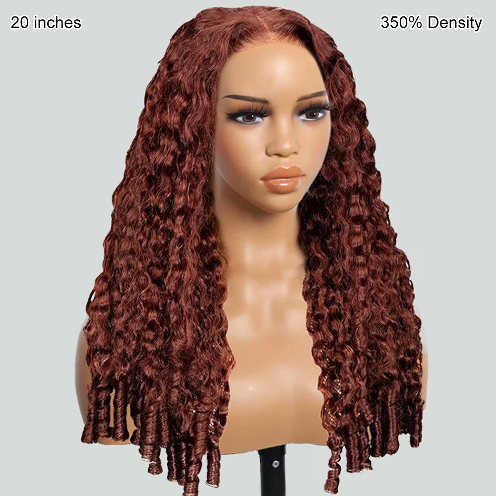 350% Density Glueless Burmese Curly 33# Reddish Brown 13x6 Full Lace Pre-Everything Wear Go Wig