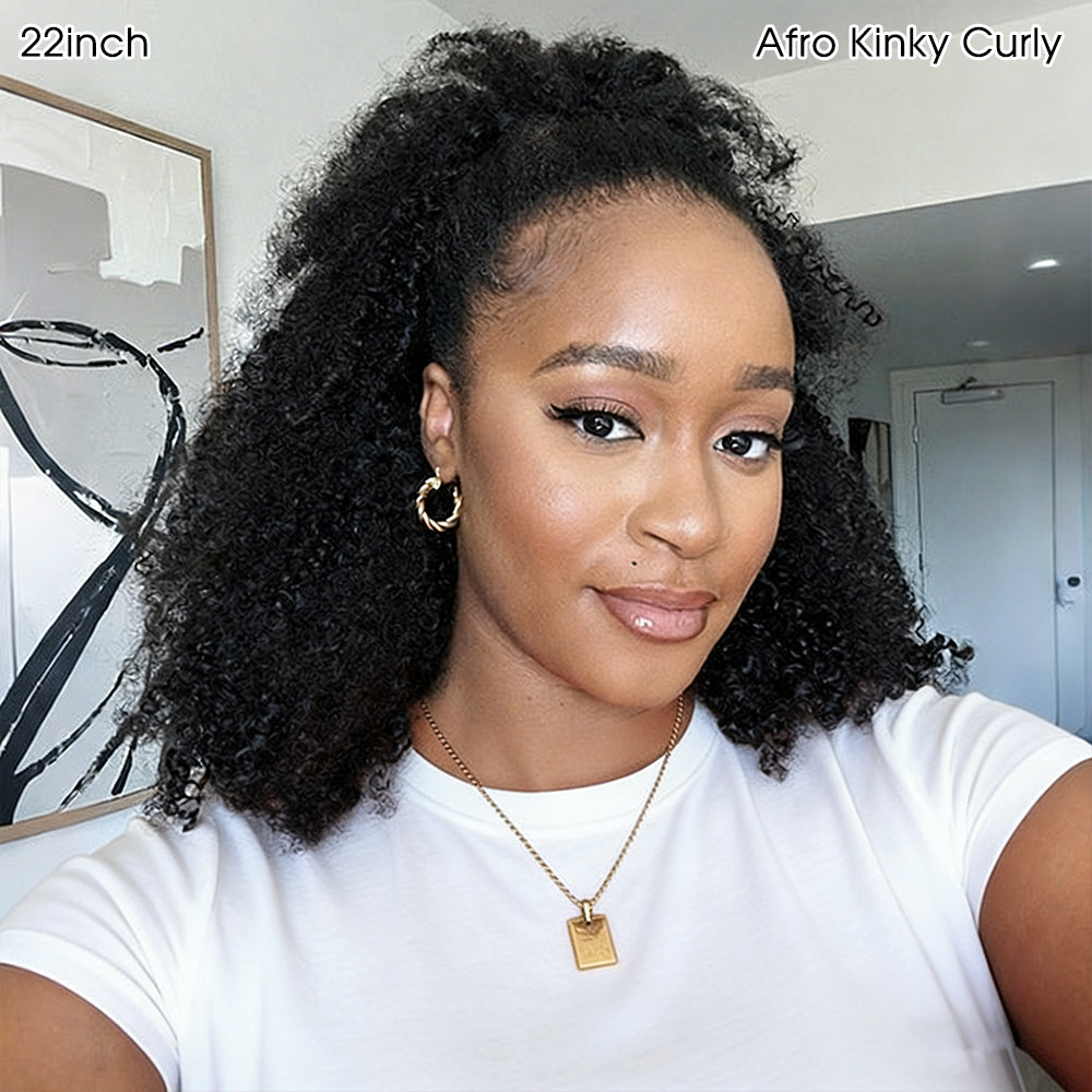 Pizazz Hair 3 In 1 Half Wig | Easy Wear Curly Wear Go Half Wig With Adjustable String Beginner Friendly