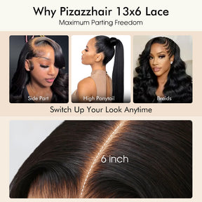 Chocolate Brown Body Wave 13x6 Full Lace Drawstring Wig 220% Density Pre Plucked