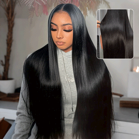 Ultra-fitted 13x6 Full Frontal Skinlike HD Lace Straight Human Hair Wigs with Elastic Drawstring Glueless Pre Everything Wigs