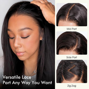 Ultra-fitted 13x6 Full Frontal Skinlike HD Lace Straight Human Hair Wigs with Elastic Drawstring Glueless Pre Everything Wigs