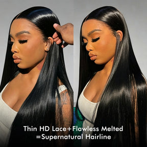 Ultra-fitted 13x6 Full Frontal Skinlike HD Lace Straight Human Hair Wigs with Elastic Drawstring Glueless Pre Everything Wigs
