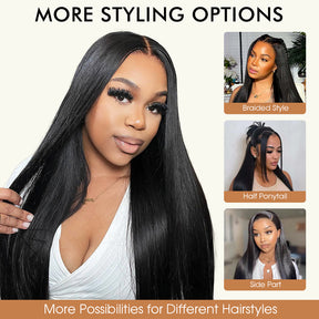 Ultra-fitted 13x6 Full Frontal Skinlike HD Lace Straight Human Hair Wigs with Elastic Drawstring Glueless Pre Everything Wigs
