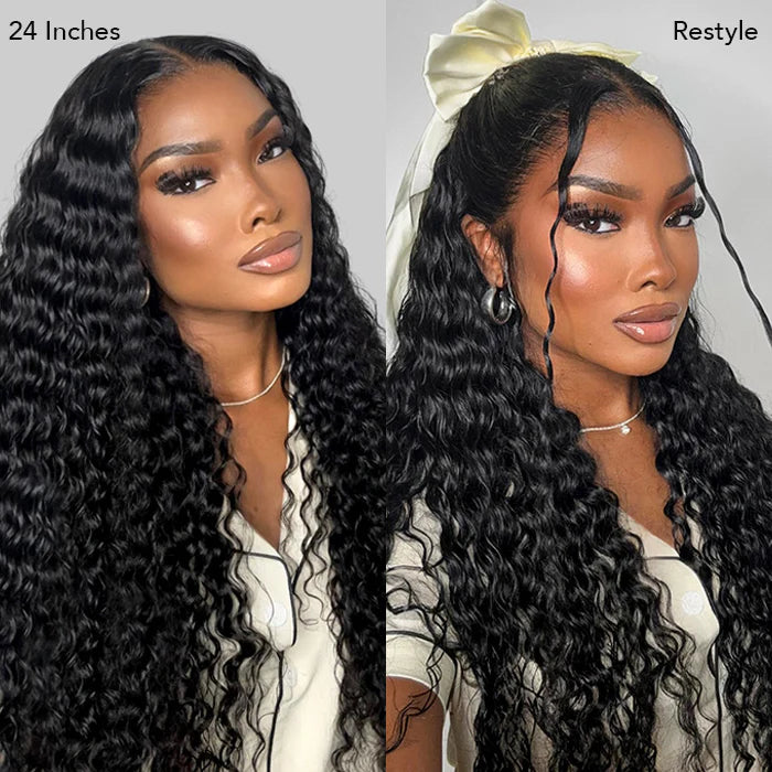 13x6 Full HD Lace Wigs Deep Wave Human Hair Parting Max Wigs Pre Plucked Natural Hairline