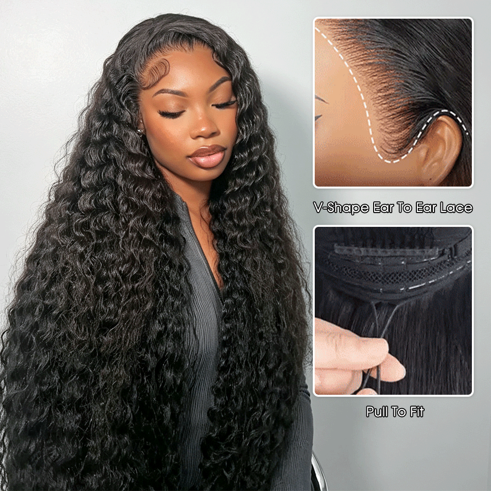 13x6 Full HD Lace Wigs Deep Wave Human Hair Parting Max Wigs Pre Plucked Natural Hairline